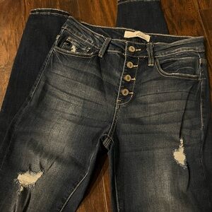 KanCan Dark Blue Distressed Skinny Jeans
